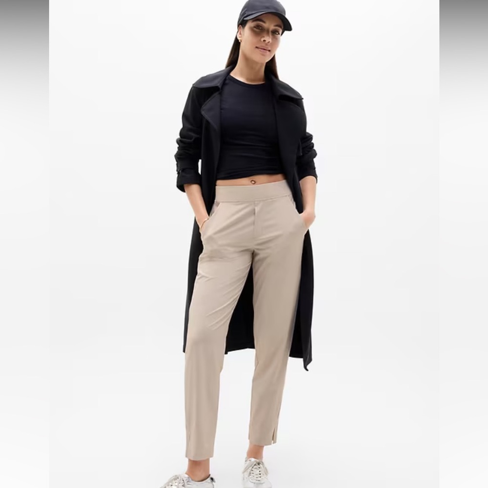 Athleta Brooklyn Mid Rise Ankle Pant Size 0 – Beige Taupe Workwear Travel Pants